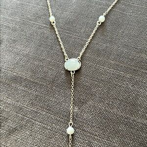 Silver Necklace with Grey Beads